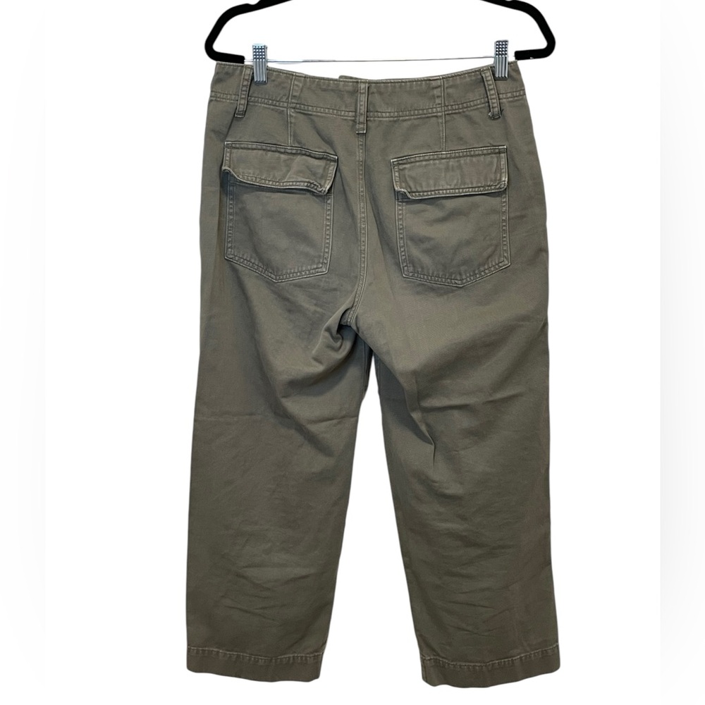 Vince Olive Green Utility Pants Size 8 Cropped Twill Minimalist Casual Luxe - Picture 5 of 5